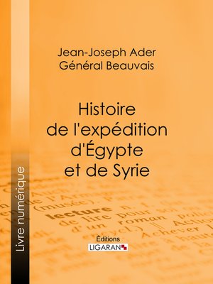 cover image of Histoire de l'expédition d'Égypte et de Syrie